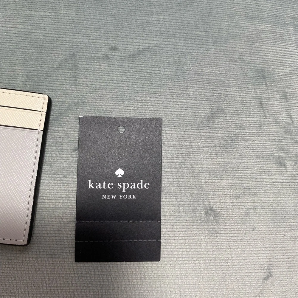 kate spade Two-Tone Gray and Cream Card Holder